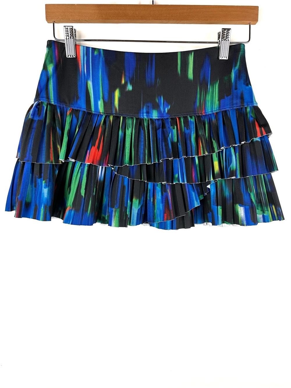 Lucky in Love Multicolor Tiered Ruffle Pleated Tennis Skirt / Skort Sz S